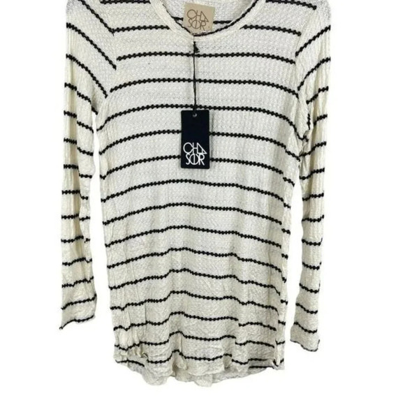 CHASER Women Long Sleeve Pullover Stripe Sweater Size M - Picture 4 of 6